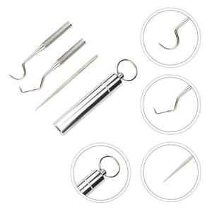 Ensemble d'ostéotomes dentaires en acier inoxydable de haute qualité, pointes droites et courbes pour l'écartement des os, avec marteau manuel Mead - Product Image 1