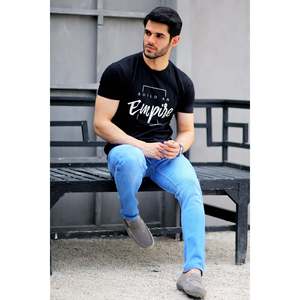 VESILE Men's Summer Crew Neck T-Shirt 100% Cotton Jersey Slim Fit 220 Grams Silk Screen <b>Printing</b> Fashion Styles - Product Image 4
