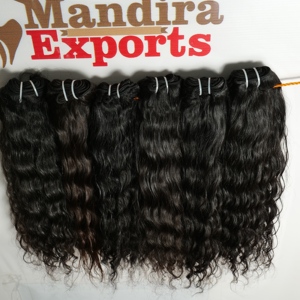 Extensiones de cabello humano de templo indio de fabricante al por mayor paquetes ondulados rizados naturales de trama doble rizos de ondas vírgenes sin procesar - Product Image 3