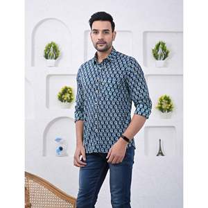Chemise décontractée pour homme en coton imprimé à manches longues, respirante, en popeline et tissu Oxford, motifs floraux et à pois, design ODM tendance - Product Image 5