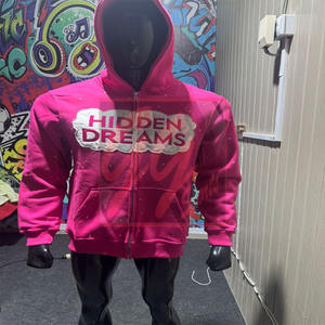 GGsports Unisex 400 GSM Rhinestone Hoodie Allover Bling Zip-Up & Pullover Styles con Patchwork & Distressed Logo Sudaderas con capucha para hombre - Product Image 1