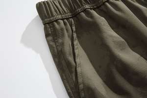 Pantalones Jogger Cargo de Lona Casuales para Hombre, Transpirables, de Cintura Media, Holgados, Rectos, con Seis Bolsillos, Estilo Hip Hop, con Frente Plano y Tinte Uniforme - Product Image 3