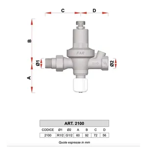 FAR 2100 - Pieza para Sistemas de Climatización Automática Cromada de 1/2 Pulgada Sin Manómetro - Product Image 2