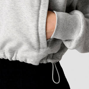 เสื้อฮู้ดครอปซิปผู้หญิงสั่งทำ MOQ ต่ำ ขายส่ง รับทำโลโก้ เสื้อฮู้ดผ้าฟลีซ สตรีทแวร์และลำลอง รับผลิตแบบ OEM แบรนด์ส่วนตัว - Product Image 2