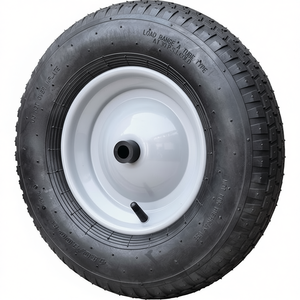 CAPITO 400mm Pneumatic Wheel 100mm Width with Axle and Plastic <b>Plain</b> Bearing for Utility Cart - Product Image 3