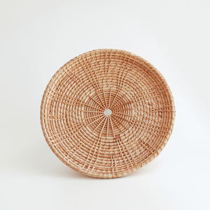Bandejas redondas de bambú de Vietnam de alta calidad Bandeja de servicio ecológica con acento de ratán rústico para interiores de hoteles-SR2057 - Product Image 2