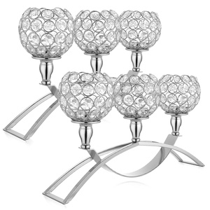 Support de bougie scintillant entouré de cristal de conception super spéciale bougeoir métallique très exigeant support de bougie de décoration de table - Product Image 5