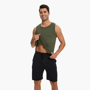 Camisetas sin mangas de cuello redondo suave para hombre, pijamas de bambú y viscosa, camiseta de verano para hombre, ropa de dormir y descanso, venta al por mayor OEM ODM - Product Image 2