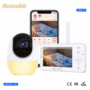 <span class=keywords><strong>Babyphone</strong></span> sans fil 1080p avec vision nocturne, caméra vidéo pour bébé, inclinaison panoramique, écran 5 pouces, audio, 2.4G/Wi-Fi, <span class=keywords><strong>babyphone</strong></span> alimenté - Product Image 1