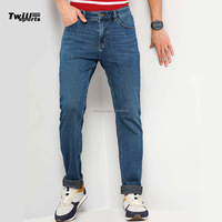 Pantalones de mezclilla de punto 100% algodón transpirables de talla grande para hombre Twill Sports High Street, ligeros, estilo lápiz, casuales, tipo cargo, de cintura alta