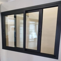 Ventana Corredera Vertical de Aluminio de Diseño Moderno Personalizado para Exteriores, Certificación NFRC AS2047, Ventanas de Vidrio Personalizadas, Aleación de Aluminio