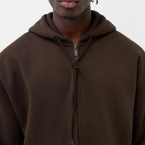 Sudadera con capucha de cara completa para hombre con cremallera y logotipo personalizado de gran tamaño y sudaderas con etiqueta privada para hombre - Product Image 3