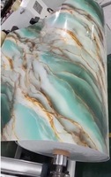 Feuille de marbre autocollante brillante en vinyle UDK 1,2*2,4m pour décoration murale intérieure, autocollant mural en mousse, remplace le panneau UV, prix d'usine