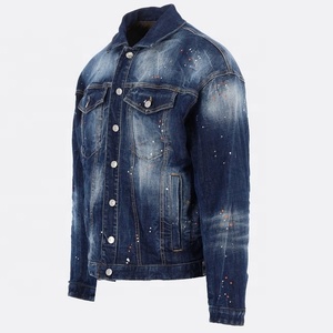 Veste en jean pour homme à col montant, style automne 2023, 100% coton, coupe régulière, manches longues - Product Image 5