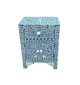 Modish Cabinet Chevet Os Incrustation Tiroir Motif Floral Design Salon Meubles Os Incrustation Table D'appoint Chambre Table Tiroir - Product Image 2