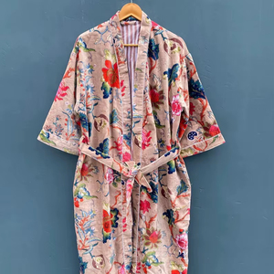 Robe Kimono en velours floral unisexe grande taille veste en velours de coton cadeau pour elle Robe de chambre Robe de mariée femmes décontractées vêtements pour femmes - Product Image 1