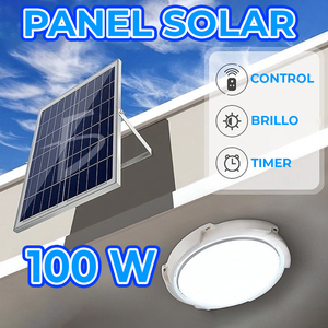 Lampada LED da Soffitto Solare 100W per Interni con Sensore di Luce e Telecomando - Product Image 2