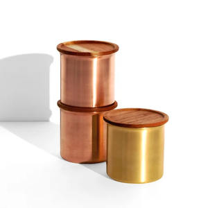 Excellente utilisation décorative de bidon de nourriture de couleur de cuivre en métal pour la boîte de rangement de table d'articles de cuisine faite à la main avec la meilleure qualité - Product Image 5