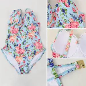 2023 nuevo traje de baño de una pieza para mujer, traje de baño Sexy con cordones florales para mujer, traje de baño sólido, ropa de playa de verano, traje de baño con volantes - Product Image 6
