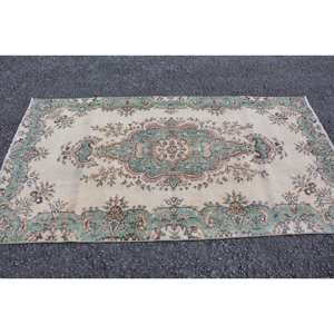 Tapis turc vert Vintage 37x68 pieds Style Boho classique Patchwork motif laine Latex grande surface Beige couleur secondaire - Product Image 4