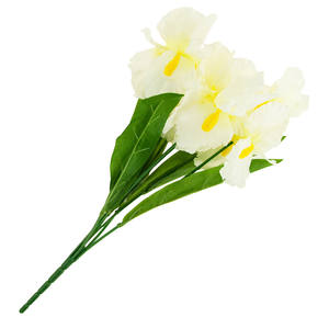 Ramo de Iris, 7 Piezas, Flores Artificiales de Seda Blanca Hechas a Mano, Iridiscentes de Estilo Natural Grande para Restaurantes y Bodas - Product Image 3