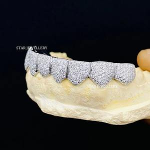 Bijoux STAR, grille dentaire classique chrétienne en argent sterling 925, moissanite taille brillant VVS VS, glacée, unisexe, pour un usage quotidien - Product Image 5