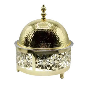 Batterie de cuisine Hotpot de style dôme en métal argenté raffiné, un ensemble de 4 pièces parfait pour le stockage des aliments de qualité supérieure et les présentoirs de banquet - Product Image 4