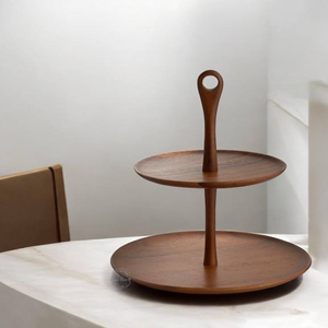 Support à gâteau en bois pour fêtes sur le thème rustique, support à gâteau en bois tourné à la main, qualité supérieure - Product Image 4