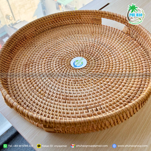 PRODUIT TOP Plateau en rotin Eco Chic fabriqué par des artisans qualifiés à partir de rotin renouvelable du sud-est asiatique - Product Image 3