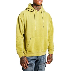 Sudadera con Capucha para Hombre, Transpirable, Lavado Ácido, Color Sólido, Talla Grande, Corte Holgado, con Logotipo Frontal y Bolsillo, Mezcla de Algodón 2026 - Product Image 1