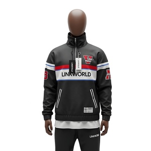 Chaqueta cortavientos de nailon para exteriores de Primavera de alta calidad para hombre, Jersey personalizado con media cremallera, cuello levantado, capucha Anorak parcheada sólida - Product Image 2