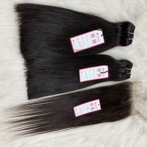 Vente en gros UPS/DHL Expédition Cuticule Alignée Vierge Remy Machine Double Trame Style Yaki Russe Faisceau de Cheveux Humains Extensions de Perruque - Product Image 4