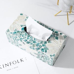 Lujosa caja de pañuelos con incrustaciones de nácar rectangular plegable - Product Image 6