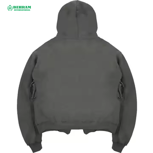 Sudadera con capucha unisex personalizada de alta calidad, 100% algodón French Terry, con cremallera completa, hombros caídos, para invierno, de secado rápido y transpirable. - Product Image 6