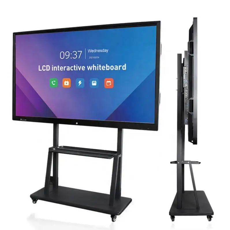 교실용 55 65 75 86 98 인치 스마트 보드 인터랙티브 화이트 보드 4K 전자 LCD IR 터치 TV