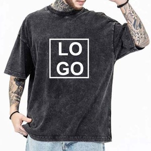 Camiseta Vintage para Hombre 2026, 100% Algodón, de Alta Calidad, Personalizada, con Parches Bordados, Lavado Ácido - Product Image 1