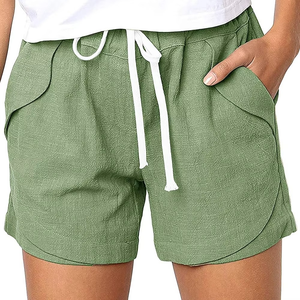 Pantalones cortos de Yoga transpirables de verano para mujer, gimnasio personalizado, deporte, Fitness, entrenamiento, cintura media sin costuras, patrón sólido para entrenamiento - Product Image 4