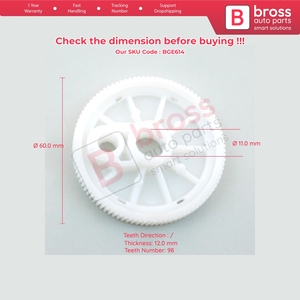 Moteur d'essuie-glace arrière BGE614 8667188 pour 70 MK2 XC XC70 98 dents - Product Image 5