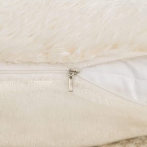 Cojín cuadrado de piel sintética esponjosa blanca, felpa decorativa de punto suave para sala de estar, hogar, Hotel, uso sin látex, celebridades - Product Image 5