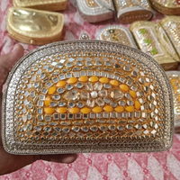 Sac à main de mariée de haute qualité, nouveau design, mosaïque Kundan, avec pierres, pour femmes, fabriqué à la main.