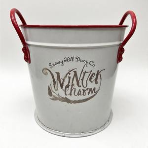 Reindeer Ridge Metal <b>Planter</b> Made for Holiday Porches with Elegant Rustic Styling for Winter Plants and <b>Garden</b> Arrangements - Product Image 5