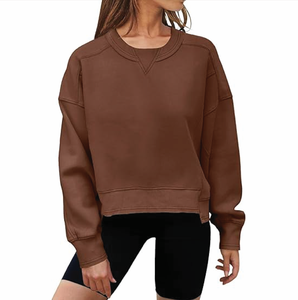 OEM personalizado sudadera de algodón de gran tamaño de las mujeres Casual de manga larga de cuello redondo Jersey de uso diario al por mayor sudaderas con capucha - Product Image 6