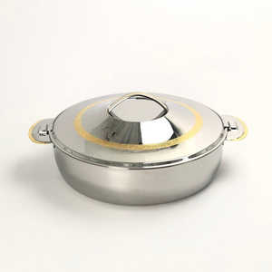 Cazuela hecha a mano de acero decorativo de alta calidad con acabado dorado plateado, calentador de alimentos para restaurantes de Hotel en casa - Product Image 6