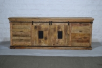 Commode en bois de manguier massif de haute qualité, design industriel moderne, avec tiroirs de rangement pour hôtel et salon – Meilleure vente