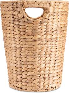 Cesta de basura de mimbre de algas marinas naturales ligeras cubo de basura de jacinto de agua tallado organizador de oficina ecológico para oficina - Product Image 4