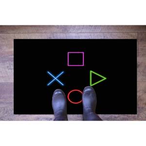 Tapis imprimé noir : moderne, extérieur, décoration de salle de jeux, tapis en chenille - Product Image 5