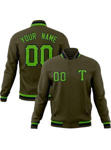 Men's New Fashion Classic <b>Baseball</b> <b>Bomber</b> <b>Jacket</b> Winter Top Outerwear with Canvas Stand Collar Front Logo - Product Image 3