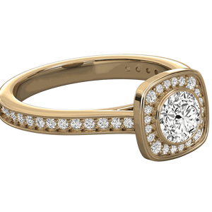 Round Diamond Prong Set Cluster Halo Engagement <b>Ring</b> - Product Image 6