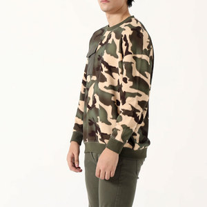 Sweat-shirts décontractés hiver 100% coton pour hommes coupe régulière coupe-vent coupe-vent imperméable en éponge française poche à col rond Service OEM - Product Image 4