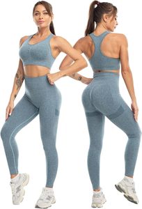 Conjuntos de Yoga de alta calidad hechos a medida entrenamiento mujer sin costuras 3 piezas conjunto de Yoga personalizado conjunto de Yoga - Product Image 4